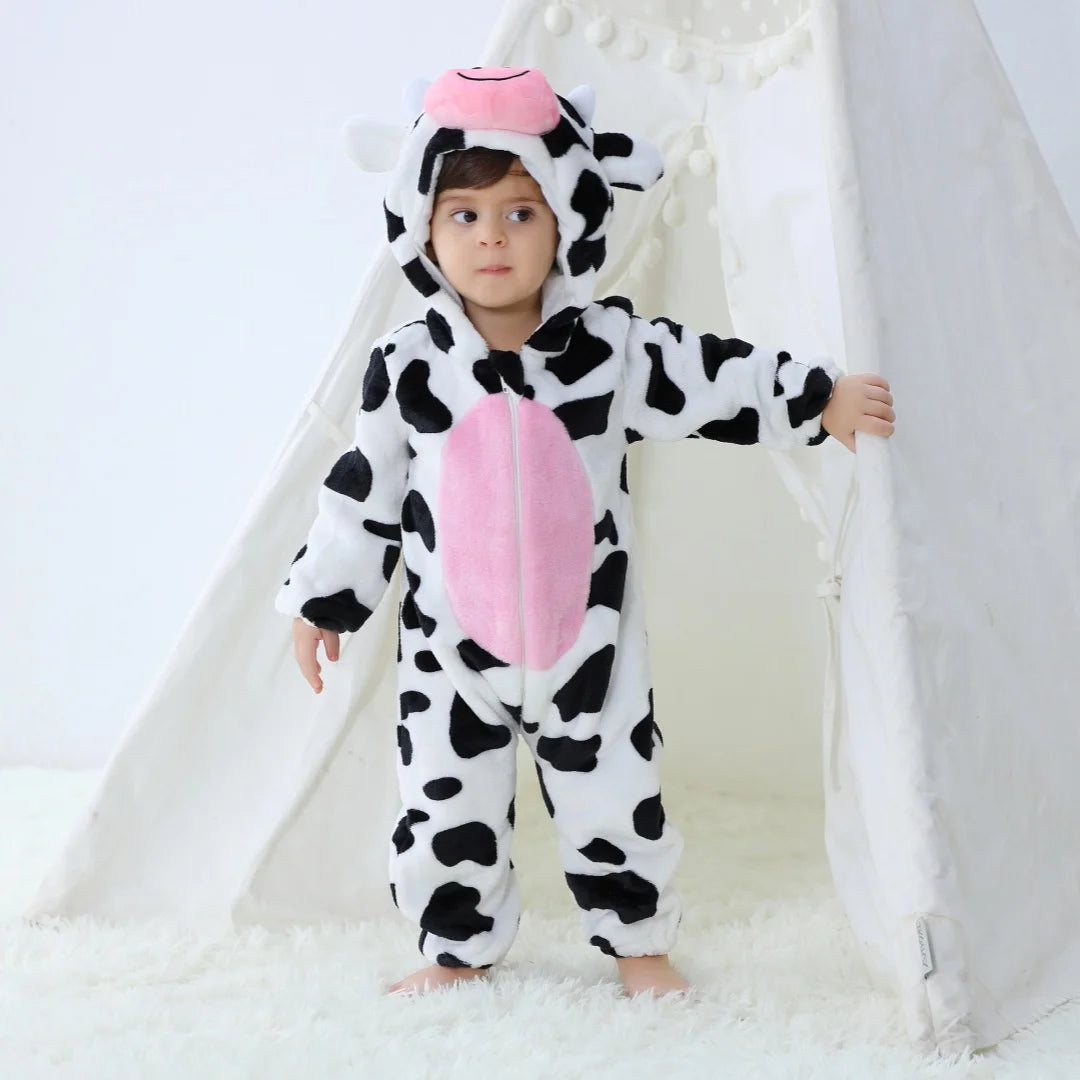 Combinaison vache à capuche pour bébé