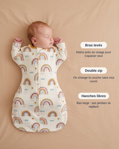 Gigoteuse bras levés Boréal : bras levés, double zip, hanches libres