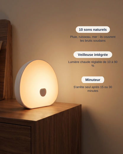 Bruit blanc Boréal : 10 sons naturels, veilleuse intégrée, minuteur