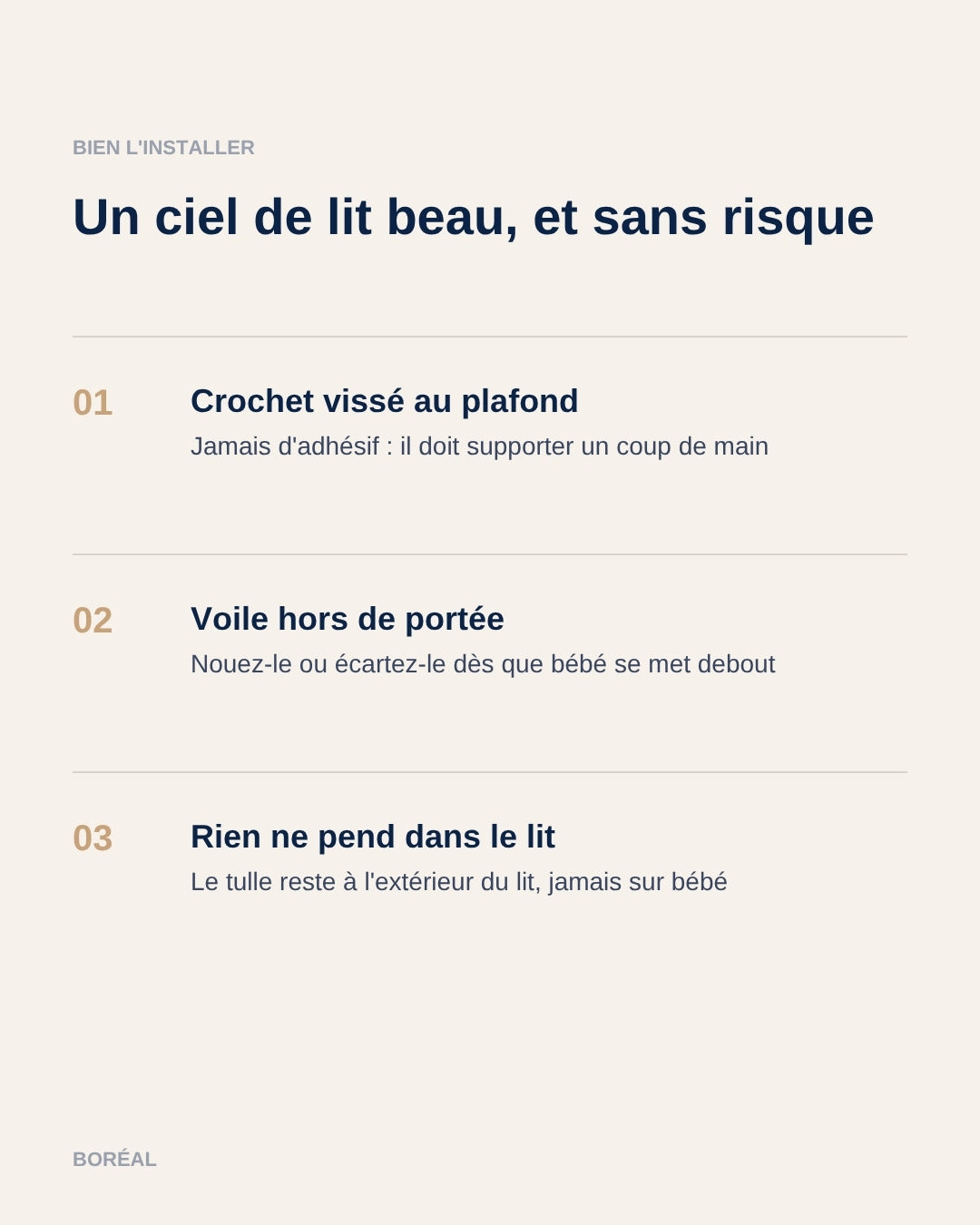 Bien installer un ciel de lit : trois règles de sécurité