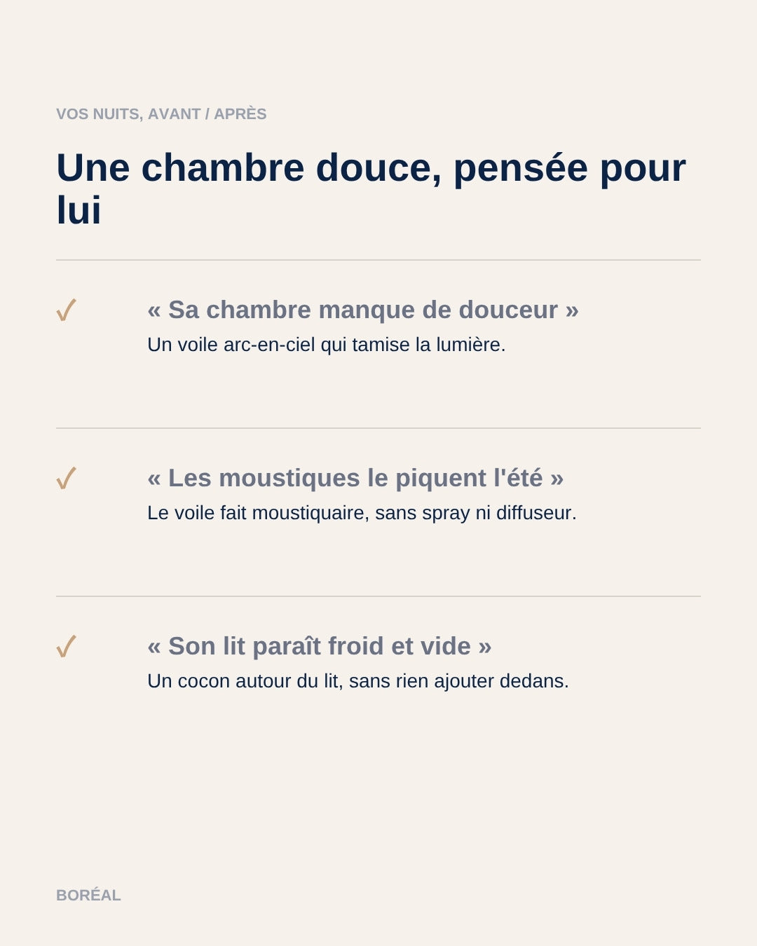Ciel de lit Boréal : avant et après