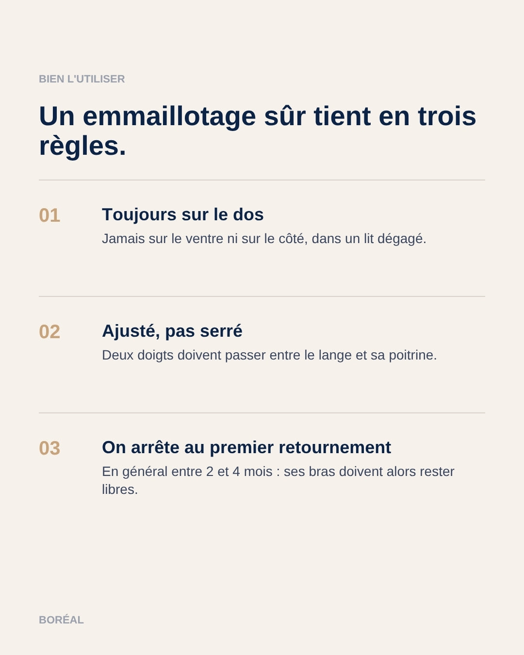 Bien utiliser un lange d'emmaillotage : trois règles