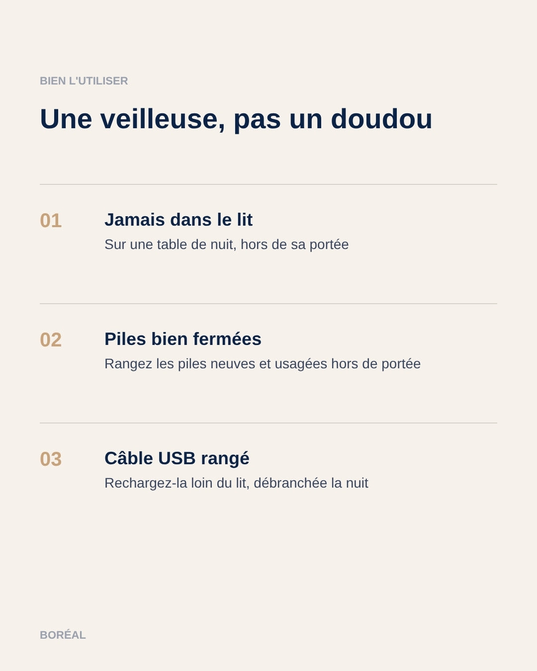 Bien utiliser une veilleuse : trois règles de sécurité