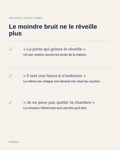 Bruit blanc Boréal : vos nuits avant et après
