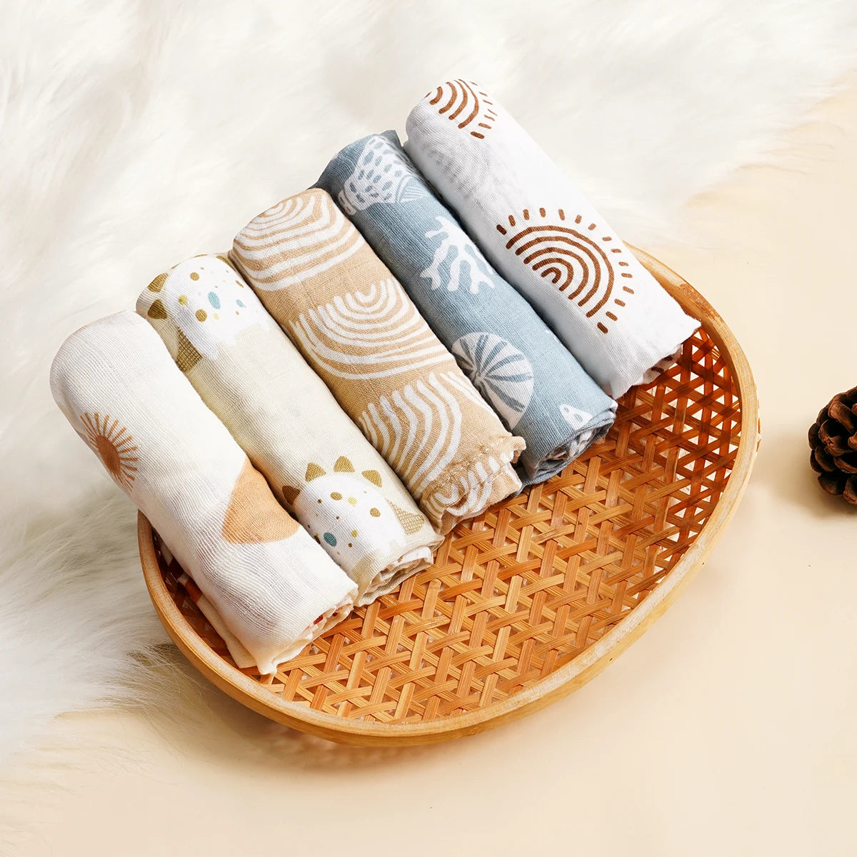 Coffret de 5 langes en mousseline Boréal