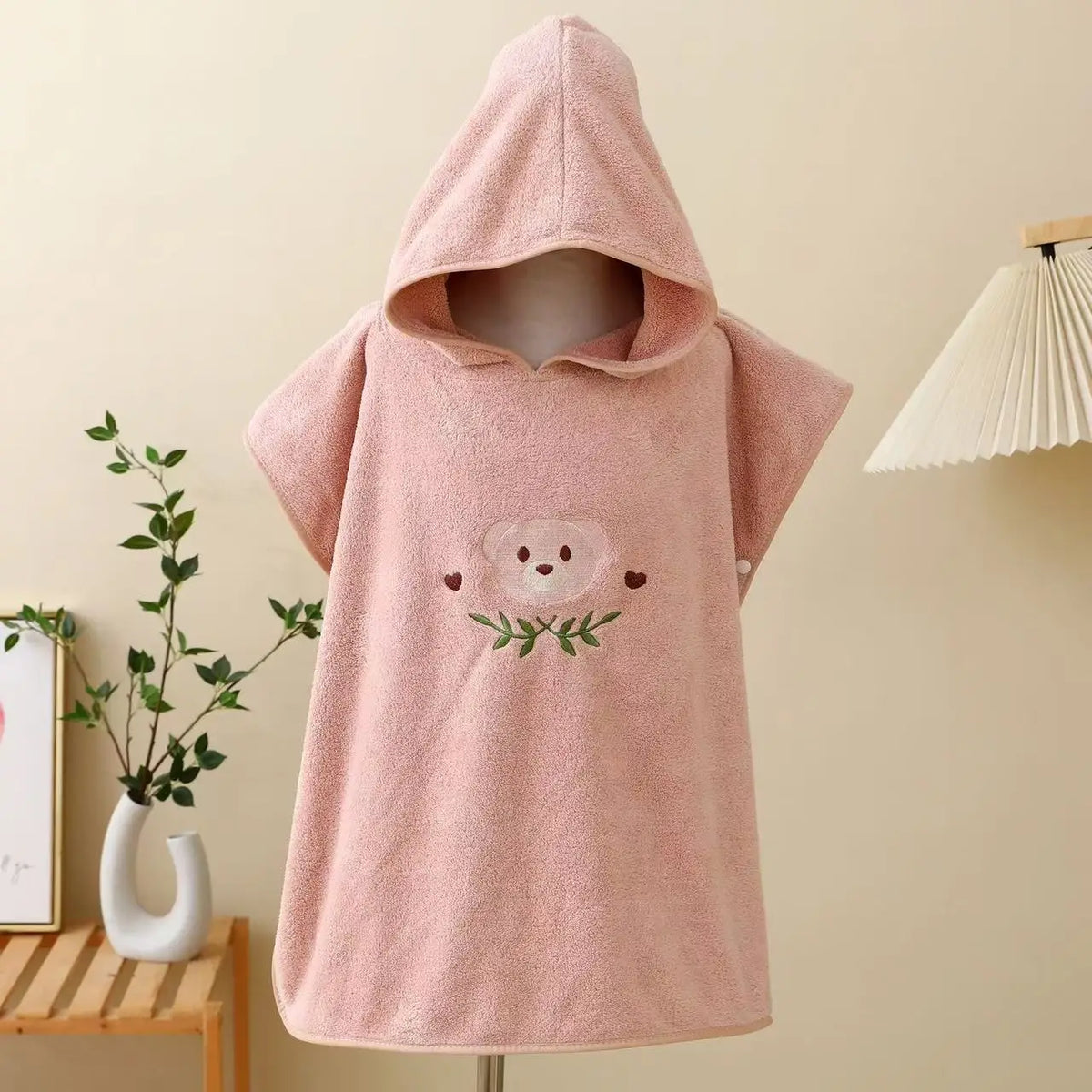 Cape de bain Boréal ours rose