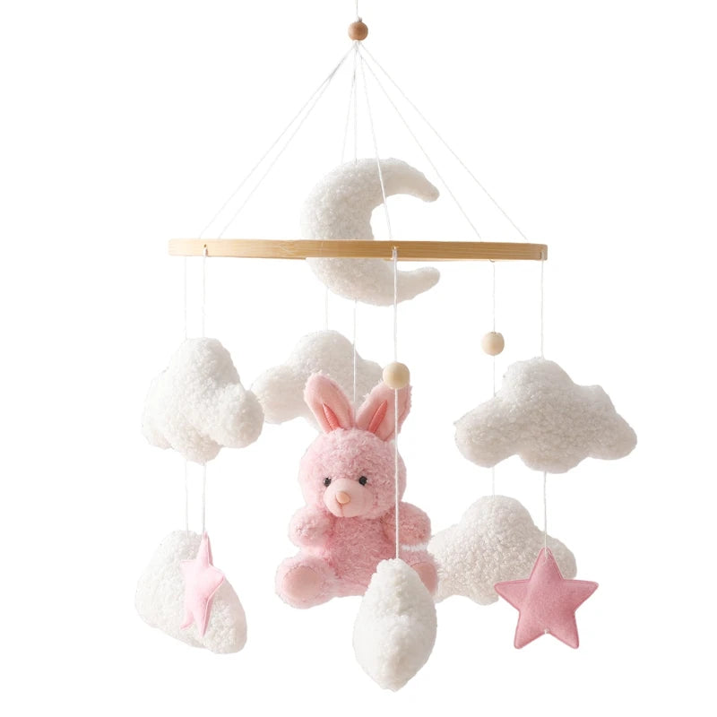 Mobile de lit Boréal lapin rose