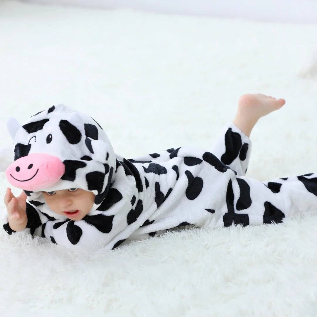 Combinaison vache à capuche pour bébé