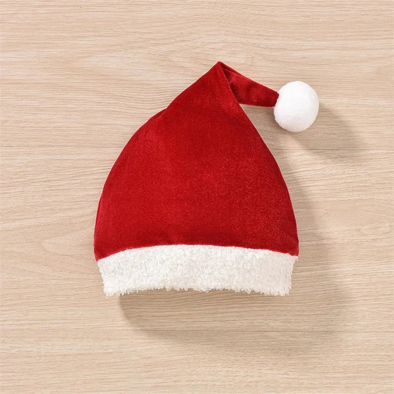 Barboteuse de Noël en velours avec bonnet