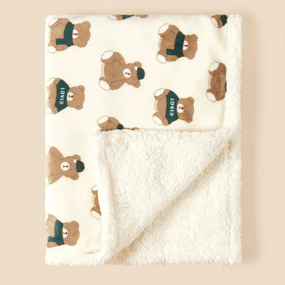 Couverture bébé Boréal ourson vert