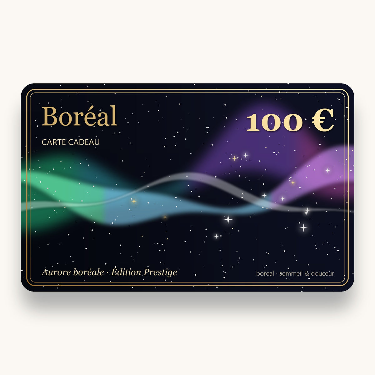 Carte cadeau Boréal 100 € Aurore boréale Prestige
