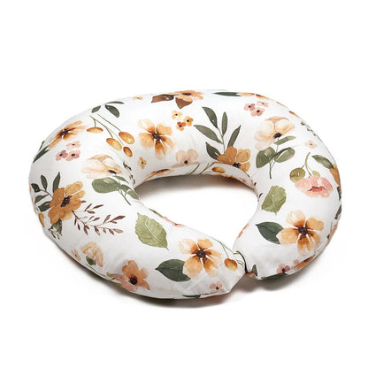 Coussin d'allaitement Fleurs Boréal, rond et compact, motif fleuri aquarelle