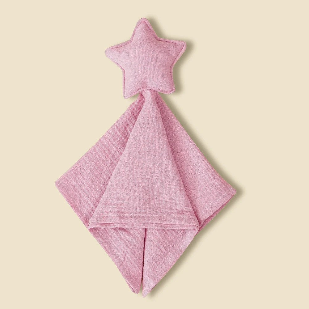 Doudou plat étoile Boréal, coloris rose