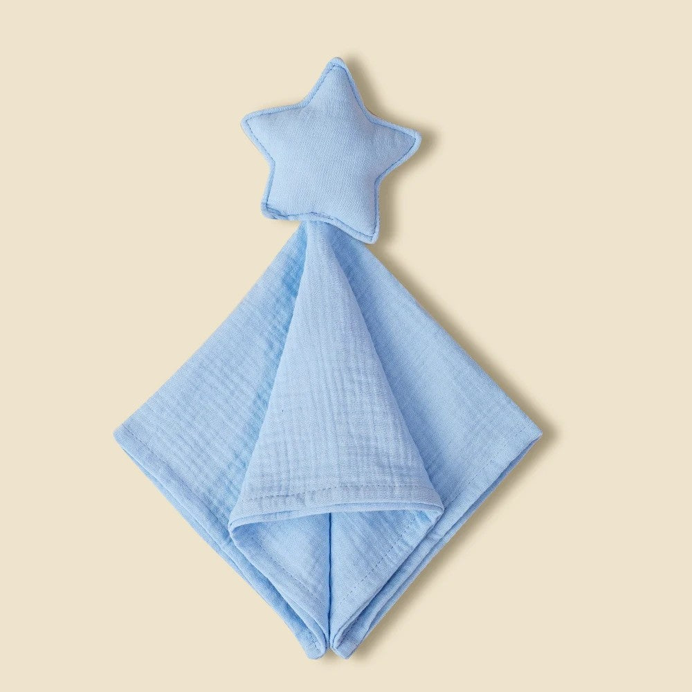 Doudou plat étoile Boréal, coloris bleu ciel