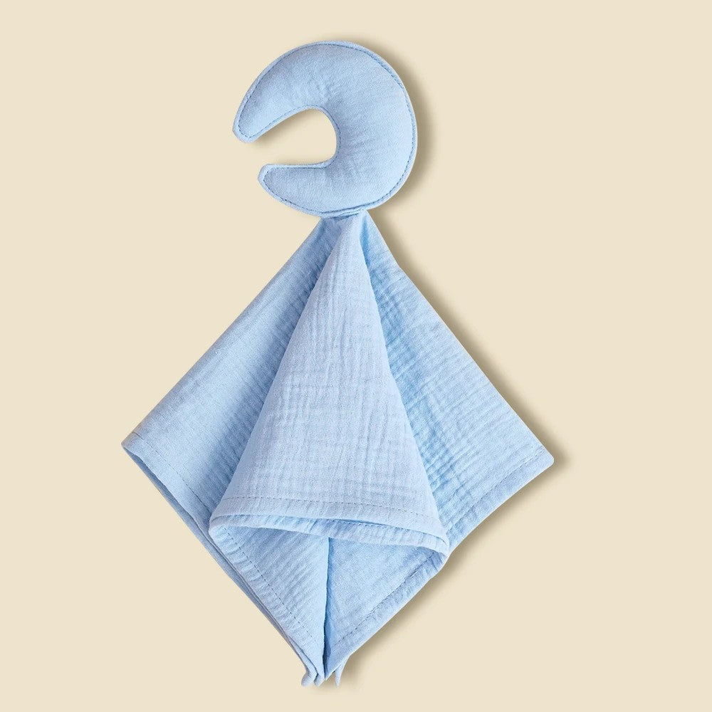 Doudou plat lune Boréal, coloris bleu ciel