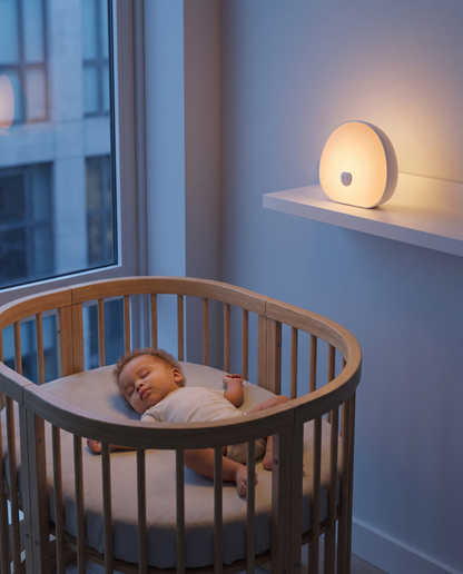 Bébé endormi dans sa chambre avec le bruit blanc Boréal allumé